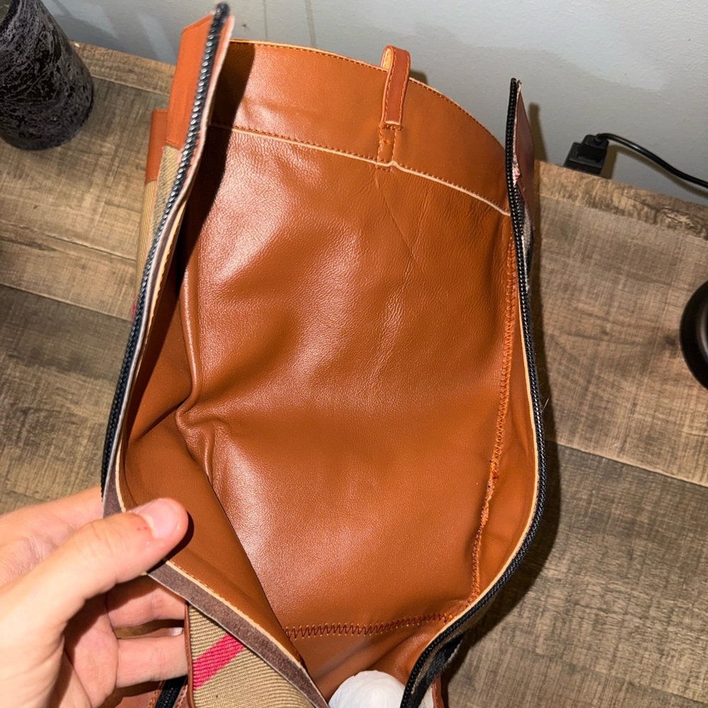 Burberry Brown and Tan Plaid Women's Boots - Picture 4 of 6